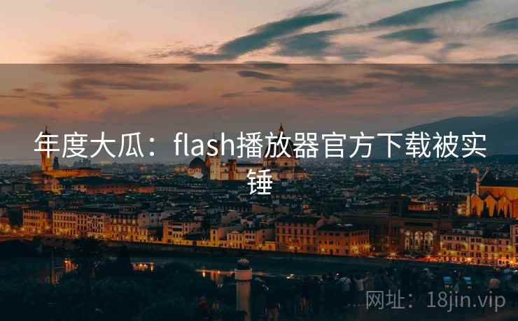 年度大瓜：flash播放器官方下载被实锤